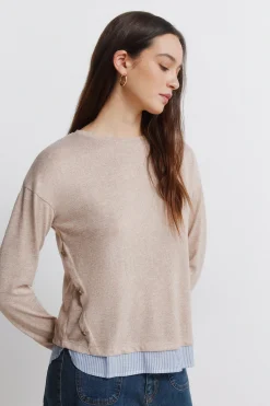 Camiseta combinada botones lateral
