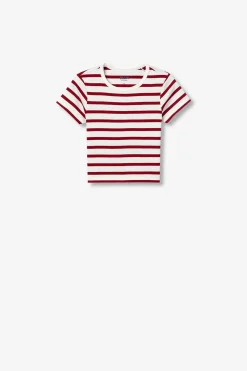Camiseta corta a rayas
