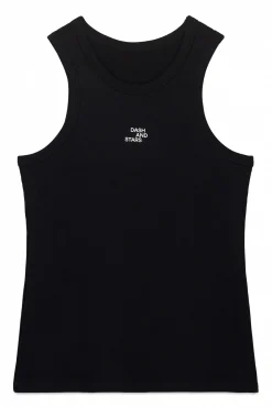 Camiseta halter algod&oacute;n canal&eacute; negro