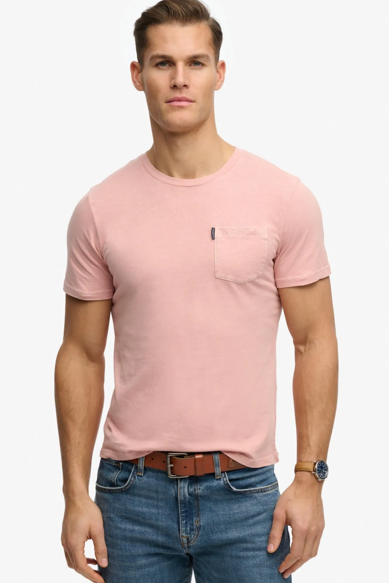 Camiseta manga corta b&aacute;sica con bolsillo