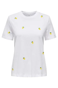 Camiseta manga corta con bordados