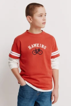 Camiseta manga corta rayas niño