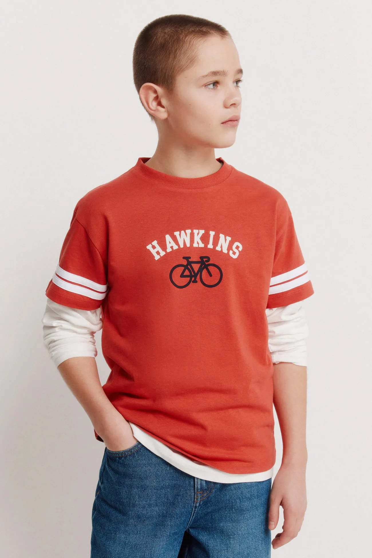 Camiseta manga corta rayas ni&ntilde;o