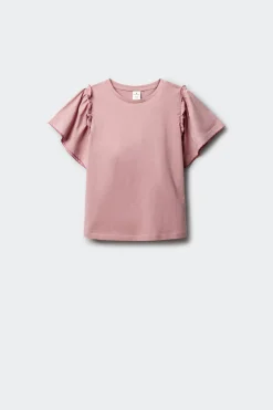 Camiseta manga corta volantes niña