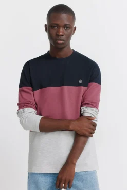 Camiseta manga larga piqu&eacute; bloques