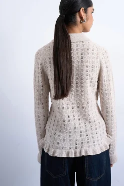 Cardigan de punto manga larga