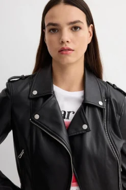 Cazadora Biker Efecto Piel