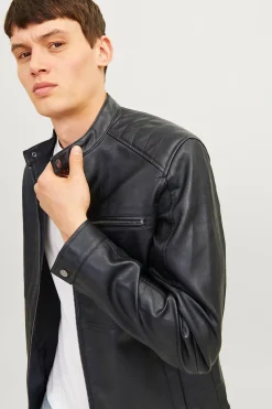 Cazadora biker efecto piel