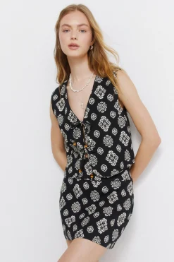 Chaleco estampado &eacute;tnico