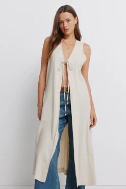 Chaleco largo lino