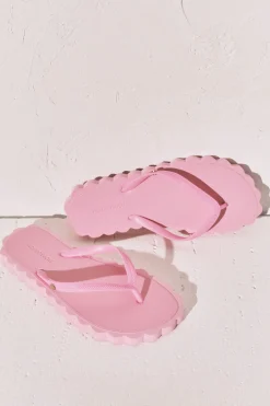 Chanclas dedo efecto ondas rosa