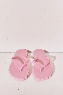Chanclas dedo efecto ondas rosa