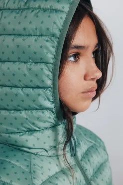 Chaqueta acolchada estrellas ni&ntilde;a