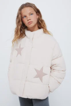 Chaqueta acolchada estrellas niña