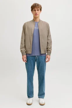 Chaqueta bomber corta tejido plano