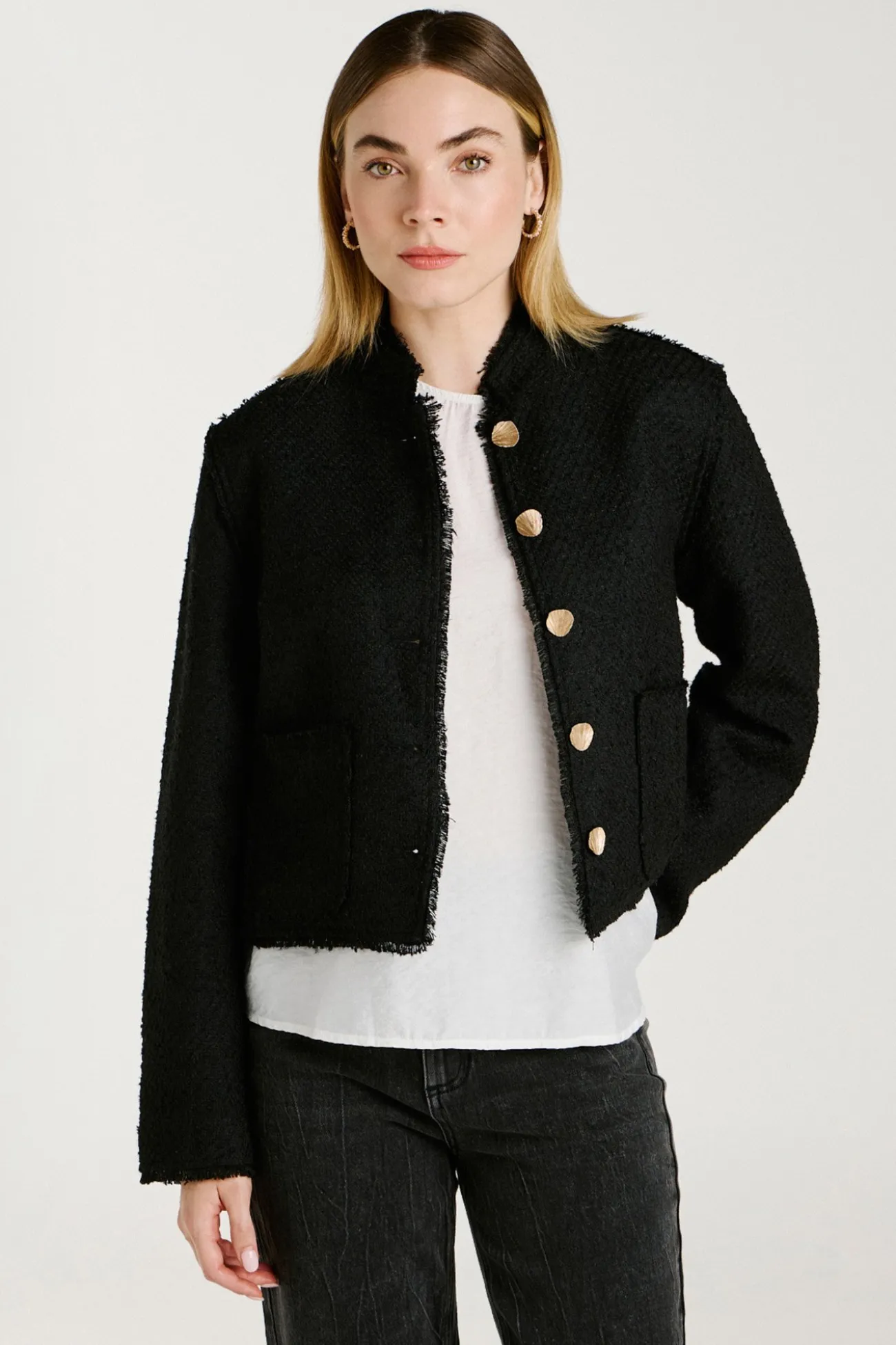 Chaqueta de paño con botones