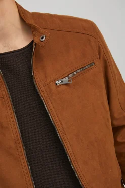 Chaqueta motera simil ante