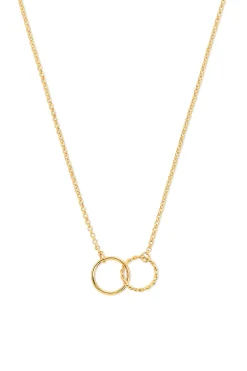 Collar Circles Twist Ba&ntilde;o Oro