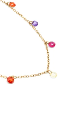 Collar Color Bits Acero Ba&ntilde;o Oro