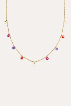 Collar Color Bits Acero Ba&ntilde;o Oro
