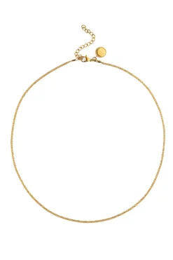 Collar Fine Tape Acero Ba&ntilde;o Oro