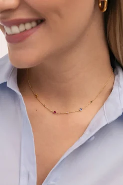 Collar New Orbit Multicolor Ba&ntilde;o Oro