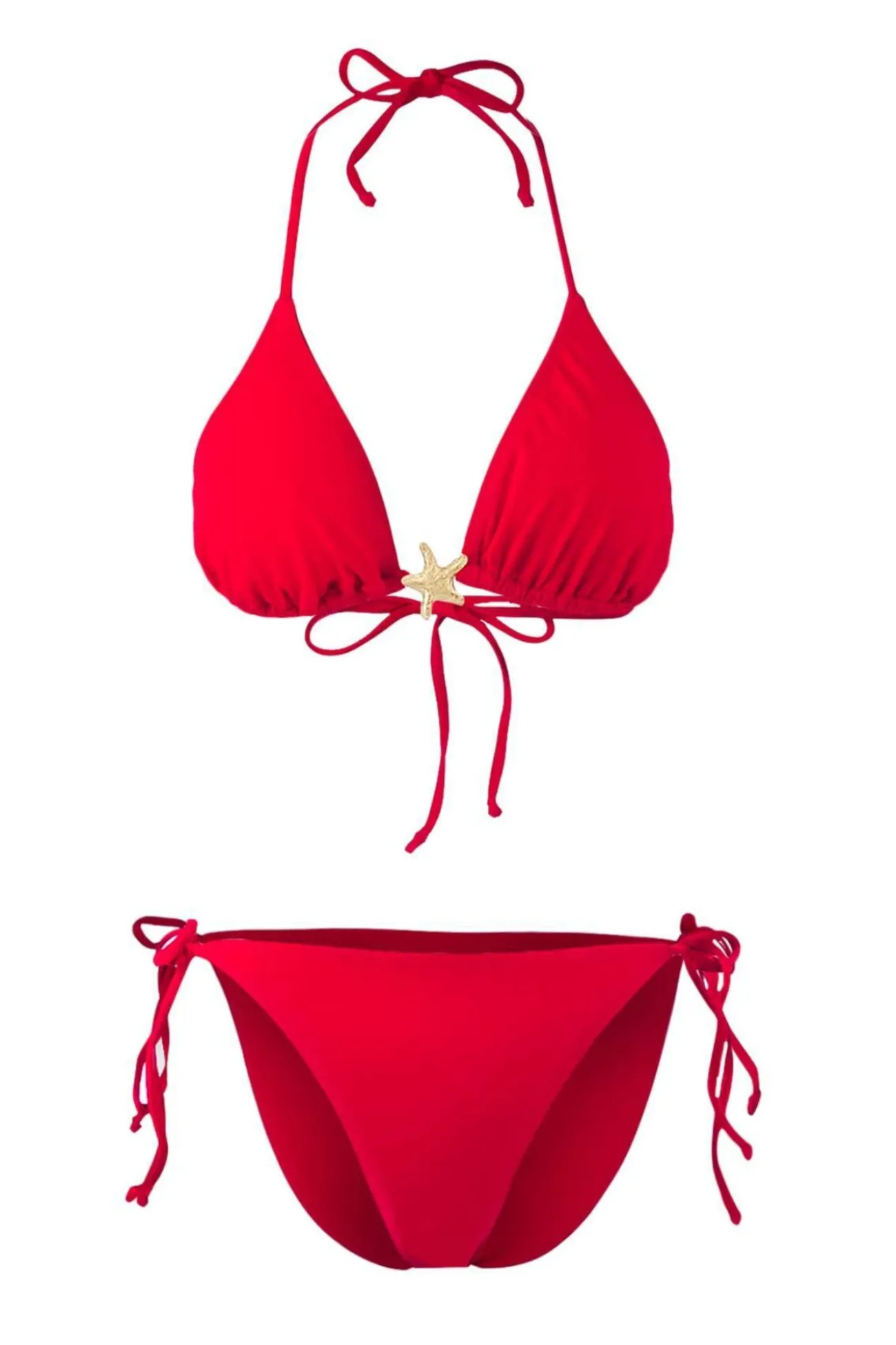 Conjunto de bikini triangular detalle estrella