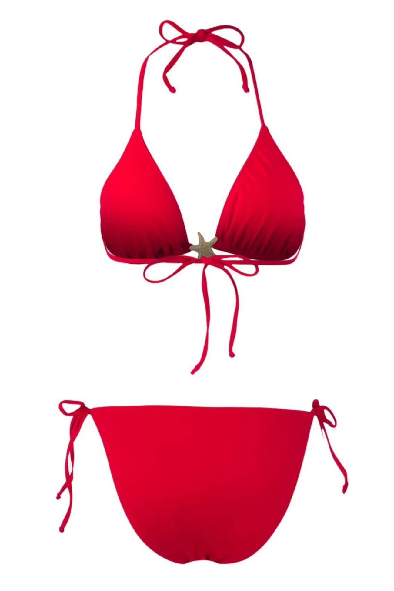 Conjunto de bikini triangular detalle estrella