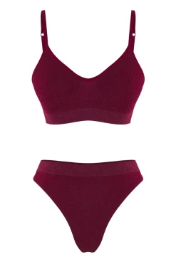 Conjunto de lencer&iacute;a bralette brillo