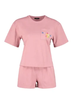 Conjunto de pijama corto liso