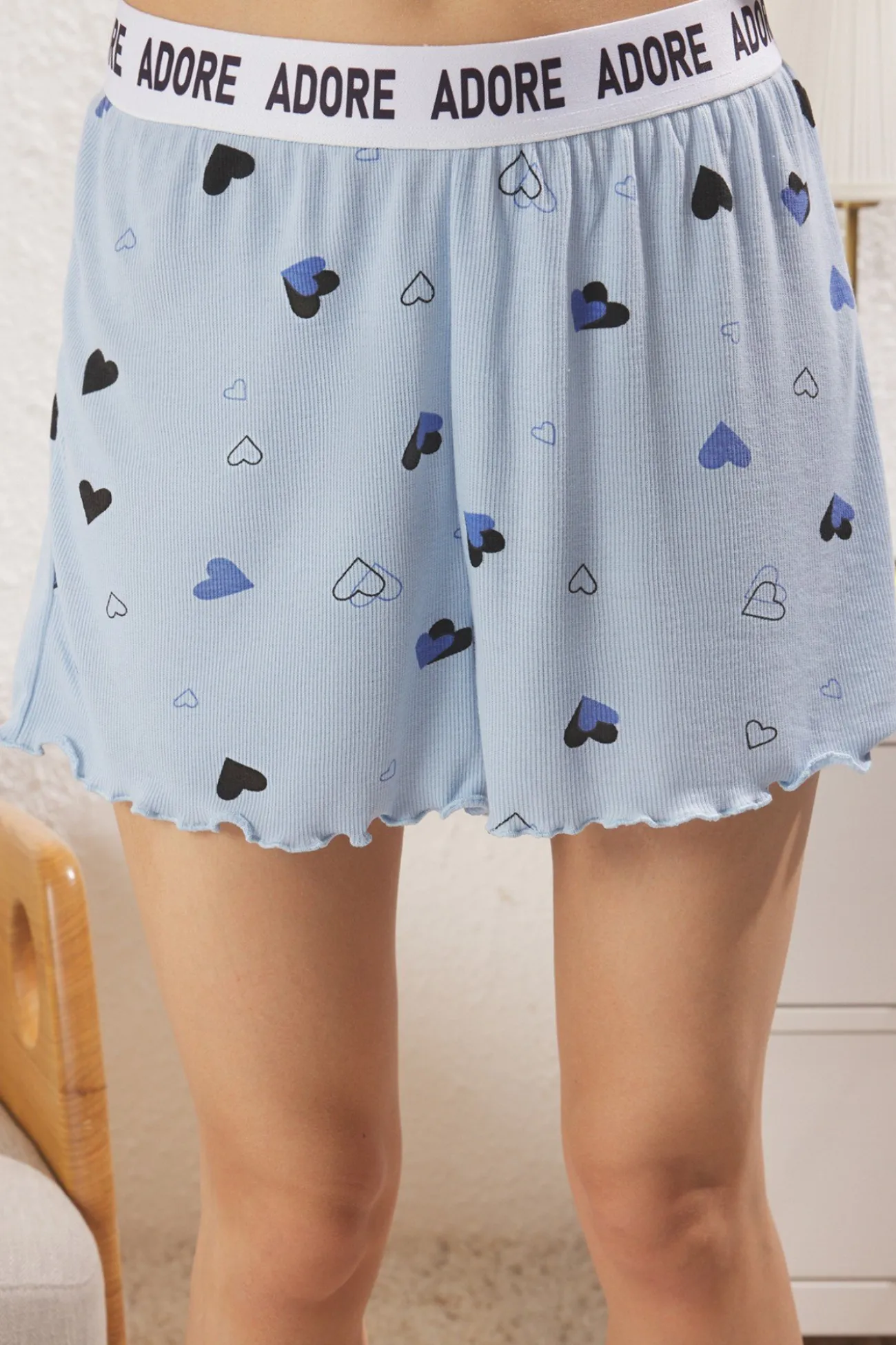 Conjunto de pijama corto corazones