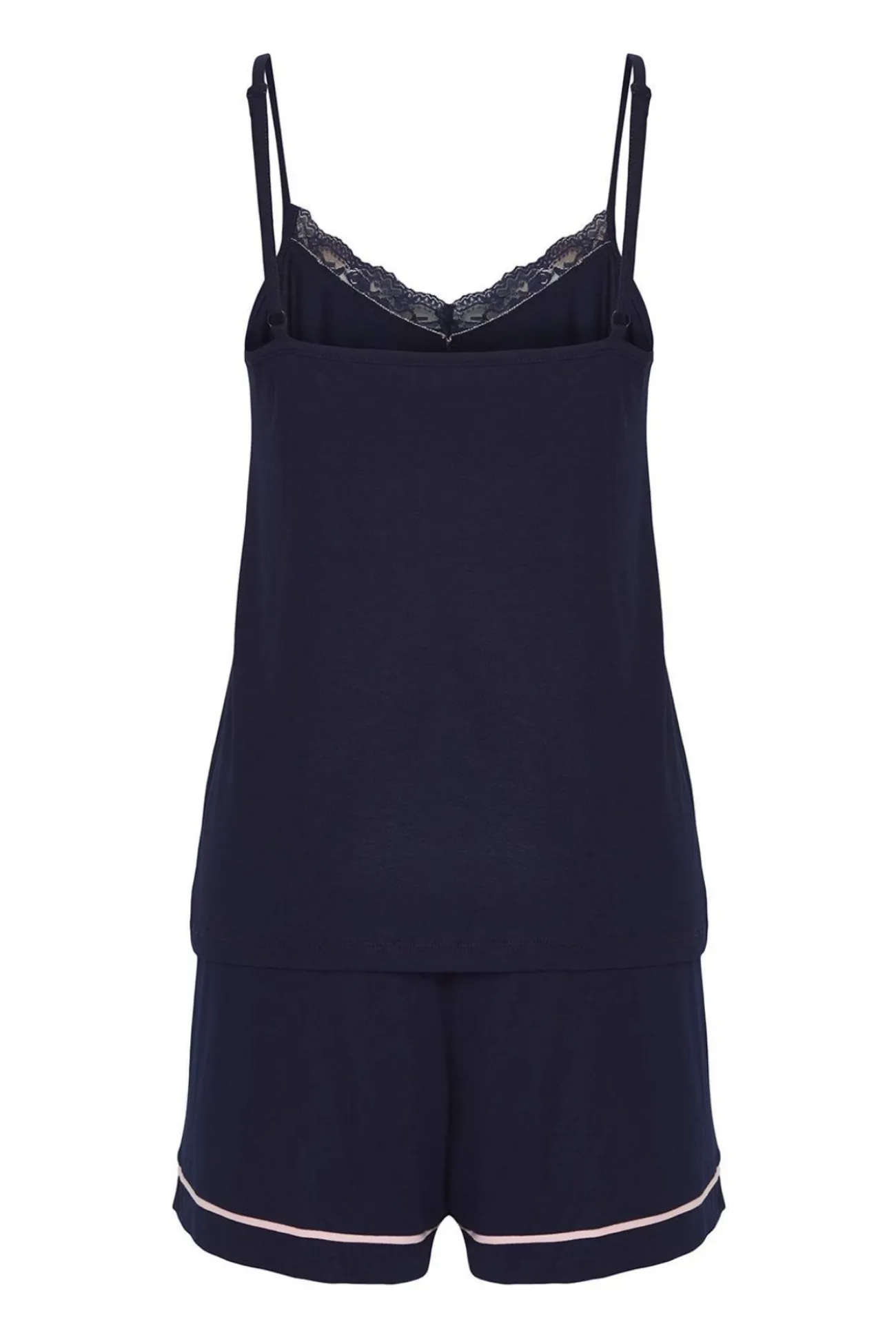 Conjunto de pijama corto lencero lazos