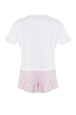 Conjunto de pijama corto volantes floral