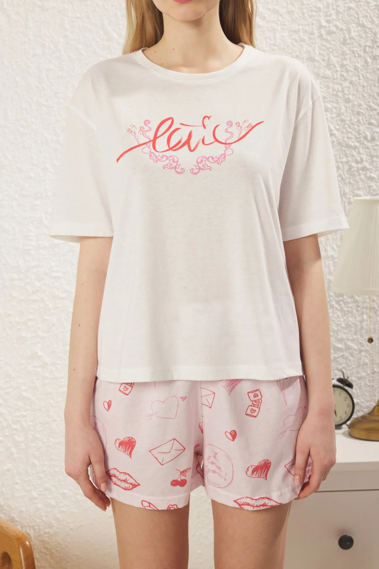 Conjunto de pijama corto amor