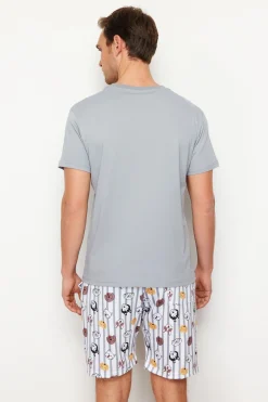 Conjunto de pijama corto rayas y animales