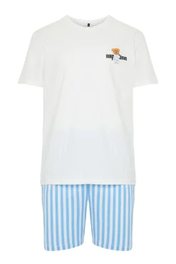 Conjunto de pijama corto rayas