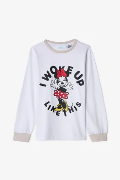 Conjunto de pijama de manga larga de 2 piezas con estampado de Minnie Mouse para ni&ntilde;as