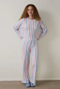 Conjunto de pijama t&eacute;rmico de manga larga con cuello redondo Moonlight