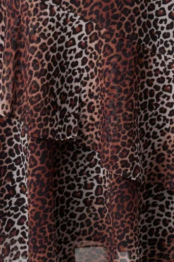 Falda con estampado de leopardo