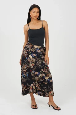 Falda con estampado floral
