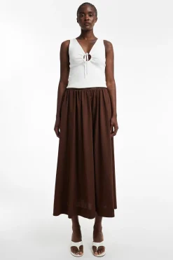 Falda midi algodón