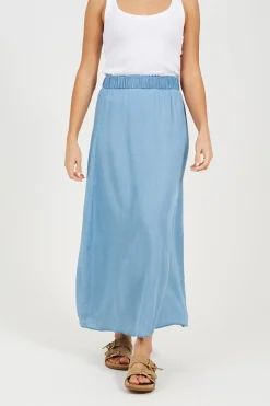 Falda midi con cintura el&aacute;stica