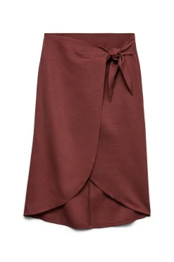Falda midi con detalle de lazada