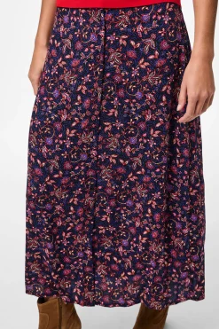 Falda midi de flores
