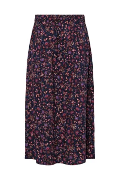 Falda midi de flores