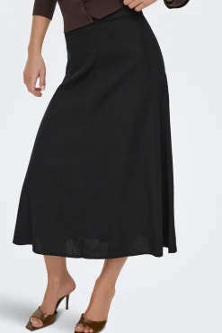 Falda midi de lino