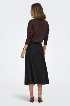 Falda midi de lino