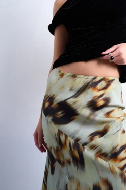 Falda midi de viscosa