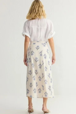 Falda midi estampada