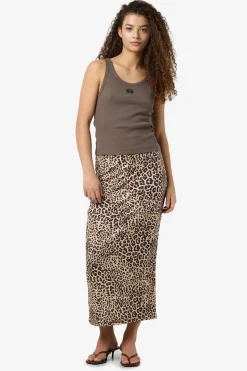 Falda midi leopardo cinturilla